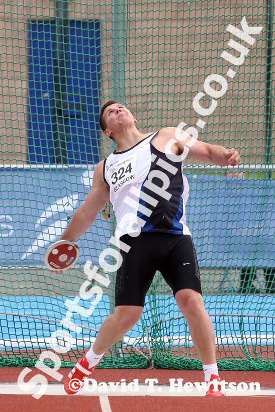 Nicholas Percy winner of the discus at the Scottish Championships, Scotstoun  Stadium, Glasgow.